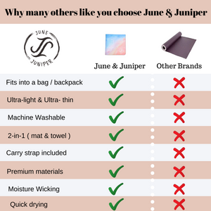 June & Juniper Foldable Travel Yoga Mat - Ocean Breeze