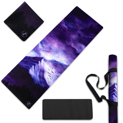 June & Juniper Foldable Travel Yoga Mat- Amongst The Clouds